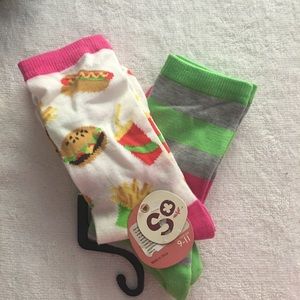 NWT hot dogs and hamburgers socks 2 pack🌭 🍔